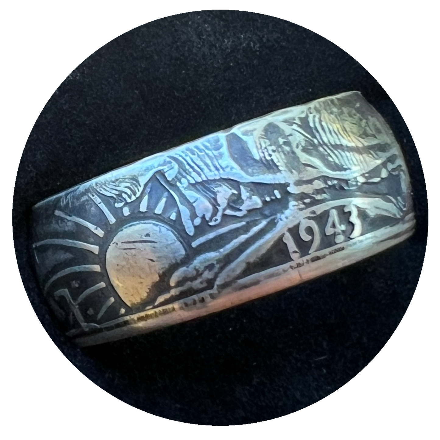 Handmade Sunset Coin Ring