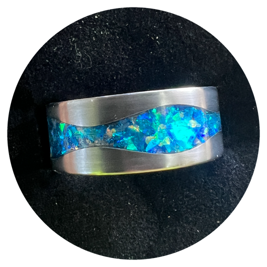 Iridescent Opal River Ring